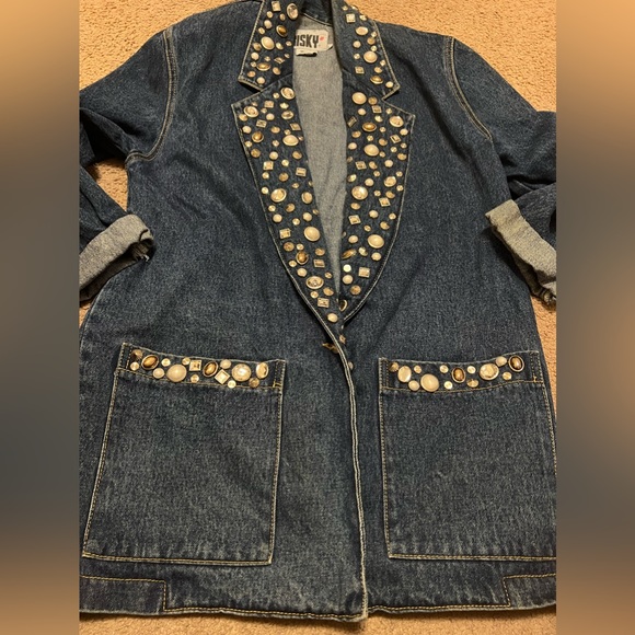 risky Jackets & Blazers - Vintage denim womens bedazzled blazer. ⚠️‼️ READ DESCRIPTION ⚠️‼️